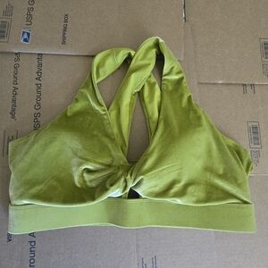 Fabletics Oasis Twist-Front Velour Sports Bra, Size 2X